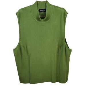 🔥5 for $20🔥Focus 2000 Vibrant Green Sleeveless Mock Turtle Sweater 3XL
